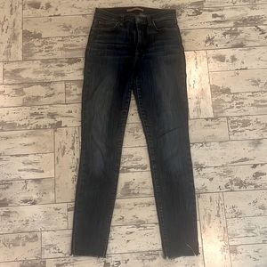 Joe’s High Rise Skinny Jeans, size 28, raw hem at the bottom